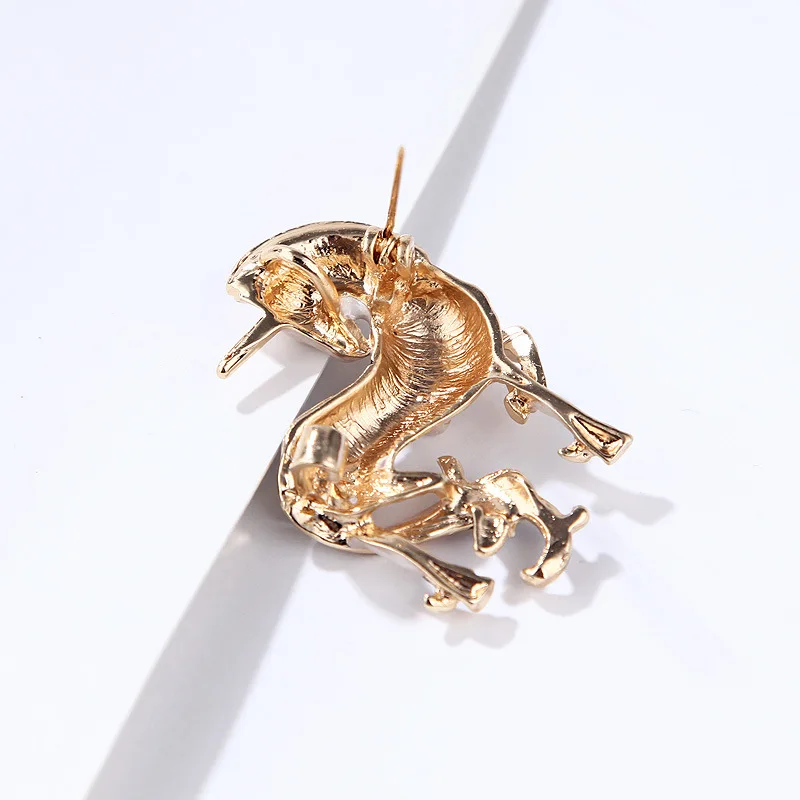White Miracle Lucky Horse Enamel Brooches For Women And Men Animal Rhinestone Banquet Party Brooch Gifts