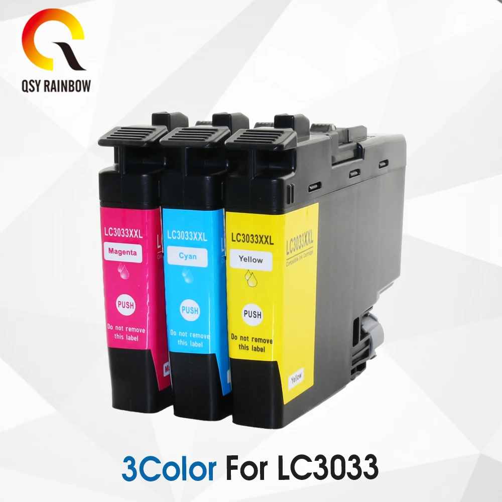 3 шт. совместимый картридж Замена для Brother LC3033-LC3033BK супер высокий выход