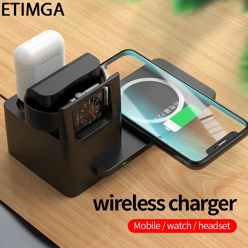 Qi Fast Wireless Charger For iPhone 11 Pro Xs Max 3 in 1 Apple Watch 2 4 Airpod Samsung Galaxy S10 S9 Plus | Мобильные телефоны и