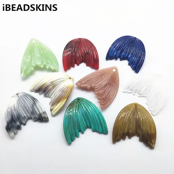 

New arrival! 38x37mm150pcs Acrylic marble effect Fishtail shape charm for Earrings parts,hand Made Earrings Findings Jewelry DIY