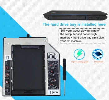 

TISHRIC 9.5mm/12.7mm SATA 2nd HDD Caddy 2.5"SSD Case Enclosure CD Driver Hard Drive Caddy For Lenovo ThinkPad T400 T510 T420