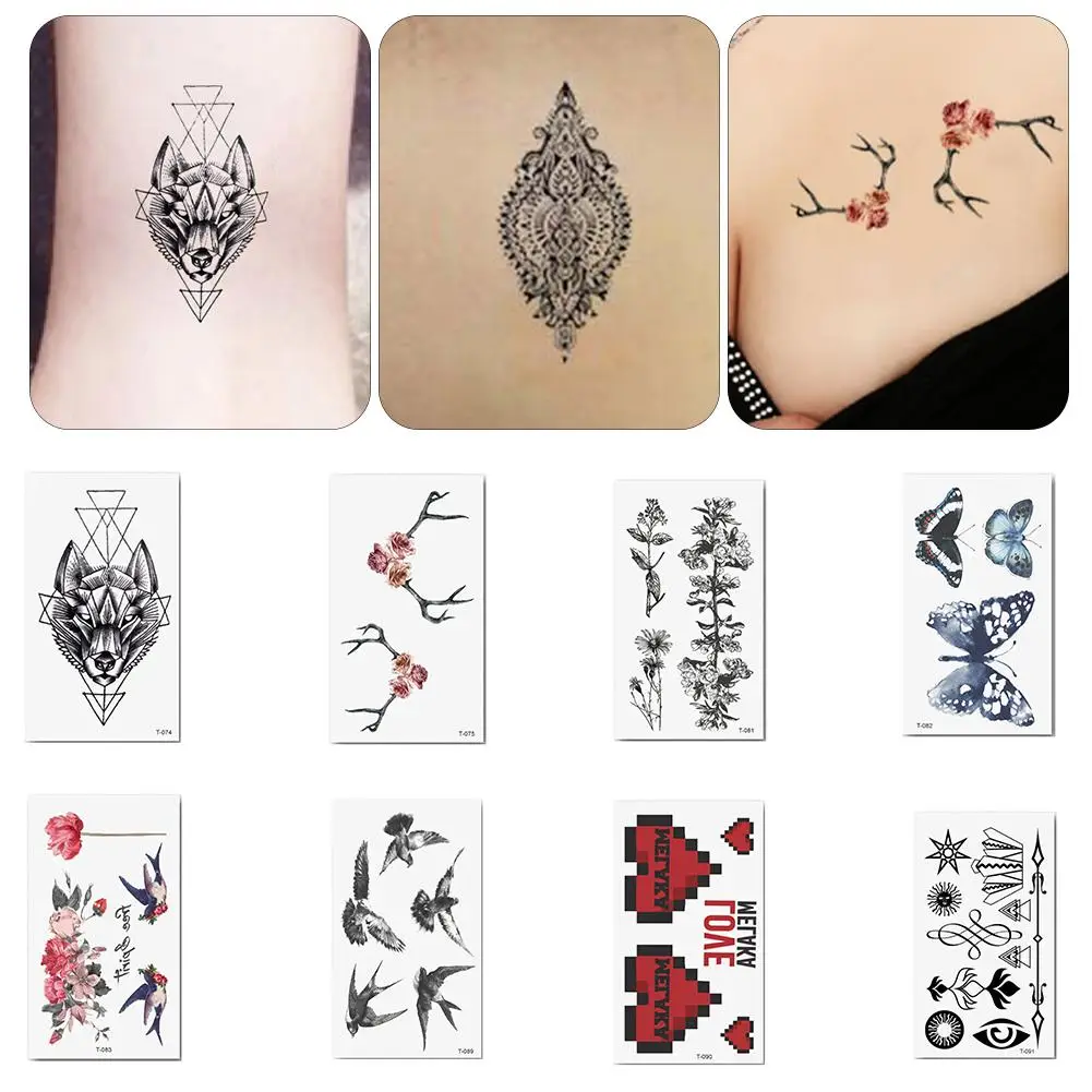 Fashion Unique Flower Animal Waterproof Temporary Tattoo Stickers Body Art Gift Printed designed patterns color bright and looks