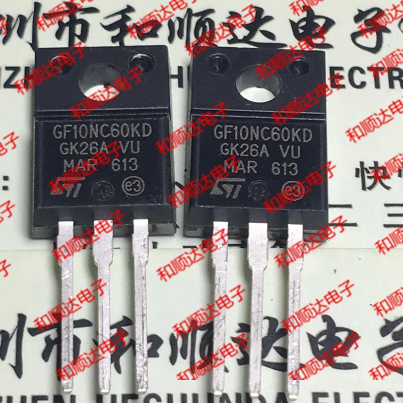 Оригинальный Новый/5 предметов в лоте STGF10NC60KD GF10NC60KD TO 220F 600V 10A|Регуляторы