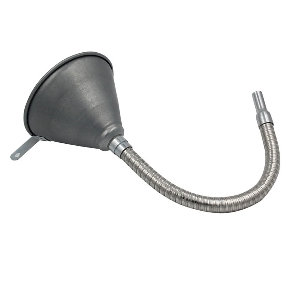 

New Metal Oil Motorcycle Car Quad Boat Oil Funnel With Long-flexi Hose Pipe