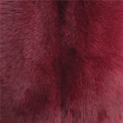 Женская зимняя шуба из натурального Лисьего меха в полоску,, Большая Меховая куртка с длинным рукавом, теплое толстое пальто из лисьего меха - Цвет: Wine red