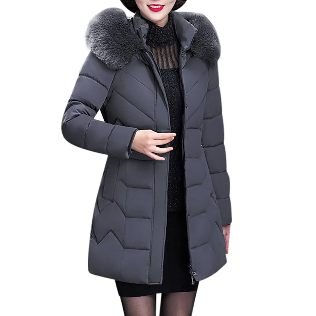 Womail зимняя куртка женская 5xl размера плюс короткая среднего возраста длинная толстая теплая верхняя одежда с длинным рукавом теплая куртка с капюшоном на молнии