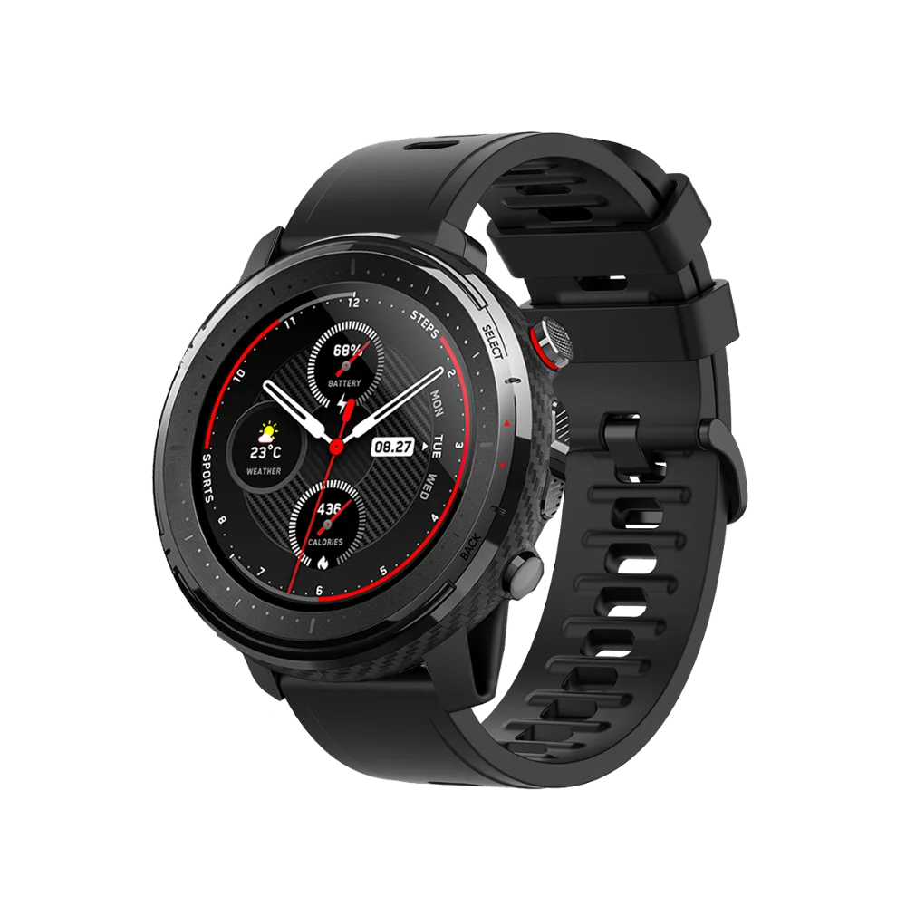 AKBNSTED 22 мм мягкий силиконовый сменный ремешок для Xiaomi Huami Amazfit Stratos 3/GTR 47 мм/Pace/Stratos2 аксессуары для умных часов