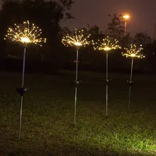 Горячая 2 шт. светодиодный светильник солнечной энергии фейерверк лампа прочный для наружной лужайки свадьбы сада LSF99