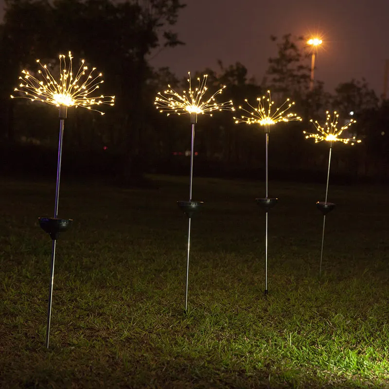 

HOT 2 Pcs LED Solar Power Firework Light Lamp Durable for Outdoor Lawn Wedding Garden LSF99