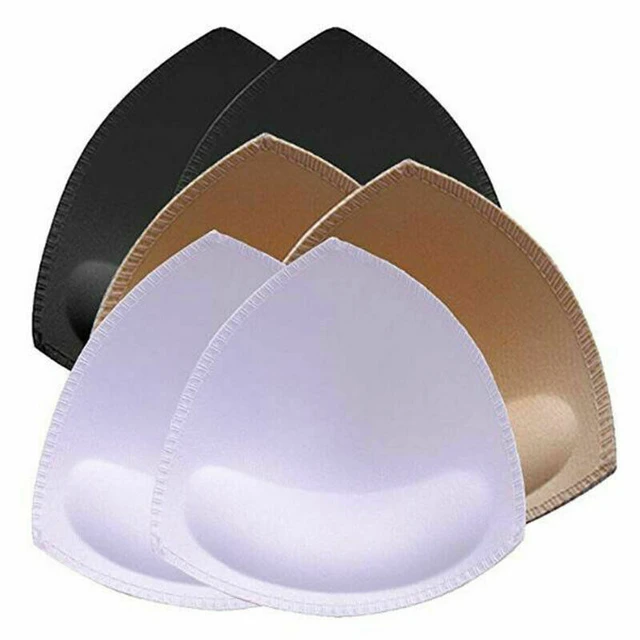 3 Pairs Triangle Bra Inserts Pads Removable Bra Cups Inserts Replacement  White 