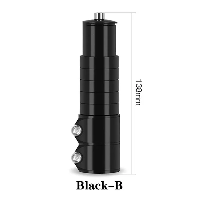 138mmBlack Bicycle Bike Handlebar Fork Stem Riser Rise Up Extender Extension Head Up Adaptor Durable MTB Mountain Cycling Part Bike Stem - Цвет: 138mmBlack
