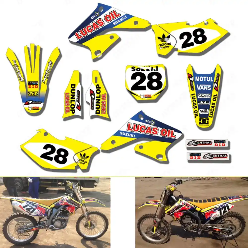 MX Dirtbike Graphics Stickers Kit Decals For SUZUKI RMZ250 RMZ 250 2004