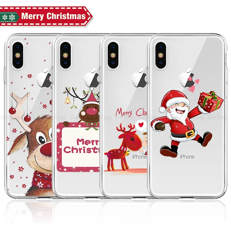 Рождественские новогодние подарки Милый лось Телефон чехол для iPhone 6 6S 7 8 Plus Чехлы XS Max XR X XI XIR 11 TPU силиконовый чехол
