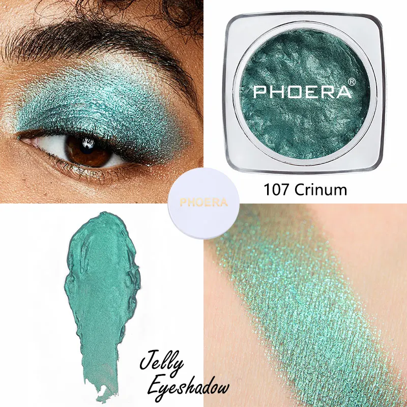 

PHOERA 12 Colors Pearlescent glitter Eye Shadow Eye Contour Long Lasting Shiny Glitter Metallic Makeup Palette Eyeshadow TSLM1