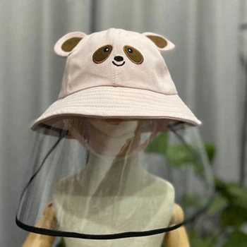

Anti-fog Dustproof Outdoor Windproof Removable Protective Kids Full Face Protective Hat Foldable Bucket Hat Hip Hop Wide Brim Be