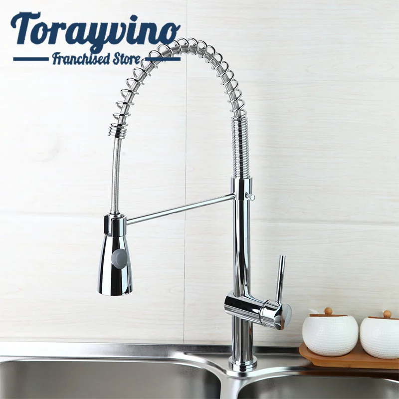 Torayvino Поворотный кухонный кран для раковины хромированный полированный