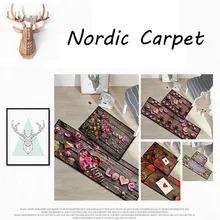 Креативные 3D печати древесины зерна цветок коврики для прихожей коврики для спальни гостиной ковер ванная комната противоскользящие скандинавские коврики