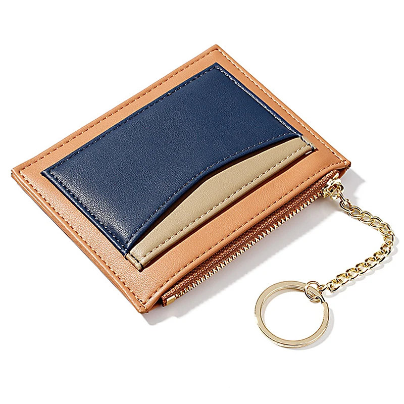 

Ultra Thin Korean Style Patchwork Women Short Wallets Multi Slots Card Holder PU Leather Multifunction Ladies Coin Key Purse