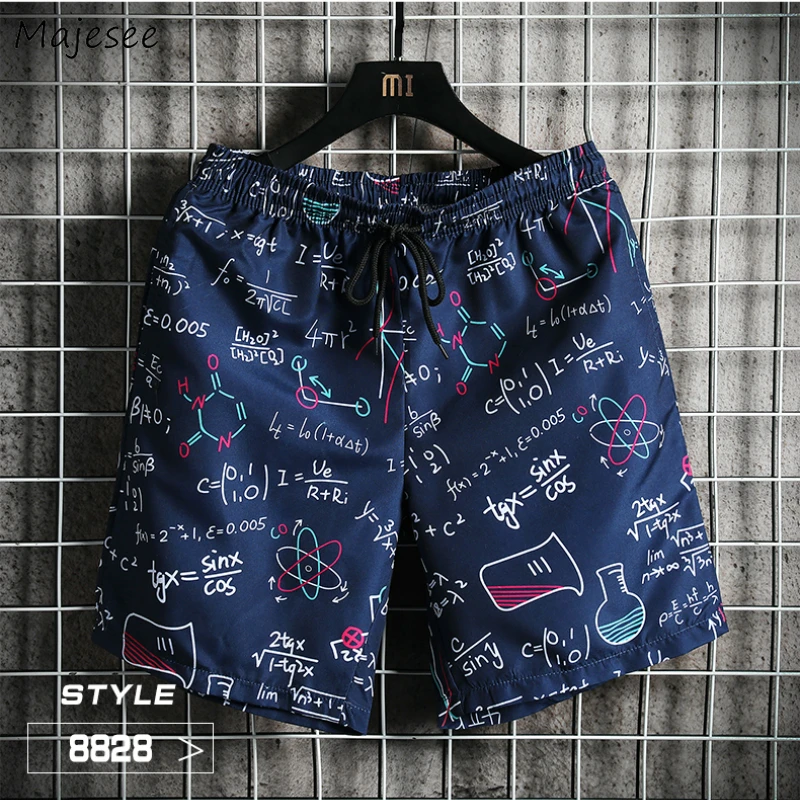 Harajuku-pantalones cortos de playa para hombre, Shorts estampados, finos, transpirables, de talla grande 4XL, holgados, corto tiempo libre, de secado rápido, Ulzzang