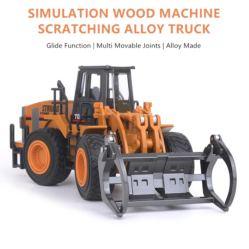 

1:40 Realstic Shape Simulation Wood Machine Scratching Alloy Truck Multiple Movable Joint Engineer Vehicle Model Kids Gift Toy