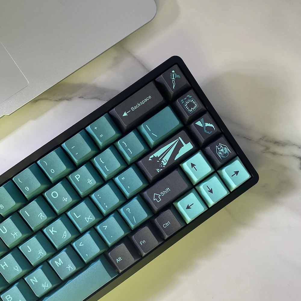 Terror Abaixo Tema Pbt Dye Subbed Keycap Teclado Mecânico Cereja Perfil Caps Chave mx Fl980 Interruptor Pbt Gkk 135 Chaves Set - Imagem 2