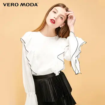 

Vero Moda Women's Round Neckline Ruffled Trims Chiffon Shirt | 319151513