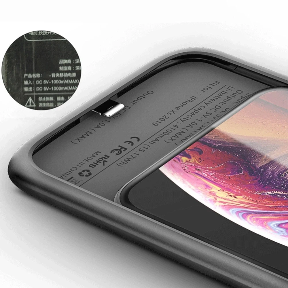KQJYS телефон зарядное устройство чехол для iPhone X XS 4100mAh Ультратонкий