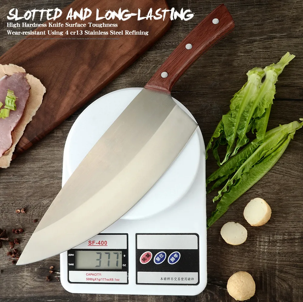 不锈钢黄花梨木三钢钉9.5寸屠宰切肉刀4cr13英_10