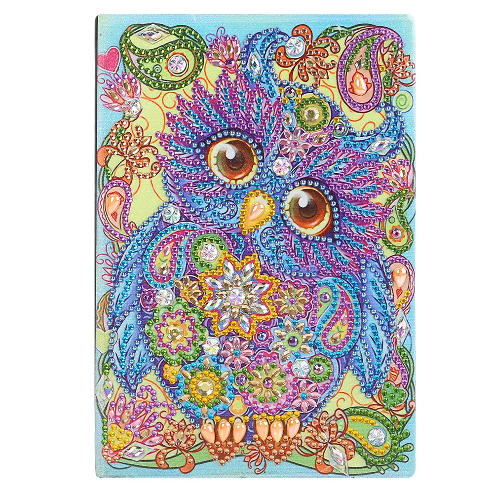 DIY Special Shaped Diamond Painting Owl Bird 50 Pages Office Notebook Cross Stitch Embroidery Sketchbook Drawing Book
