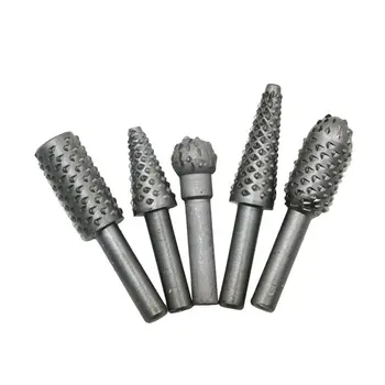 

5 Piece Sets Woodworking Rotary Boring Tools Embossing Grinding Head Rotating Rasp Durable Milling Cutter Chisel Shaped