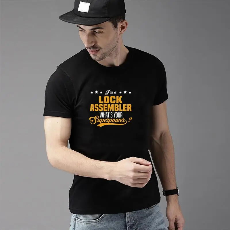 

Printing lock assembler tee t shirts men big size s~5xL formal normal