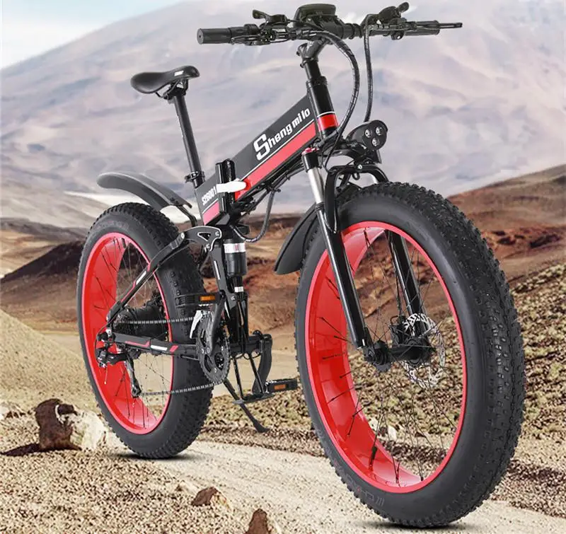 

New Electric Snow Scooter Two Wheel Electric Bicycles 4.0 Fat Tire Powerful Electric Bicycle 1000W 48V Off Road Mountain E Bike