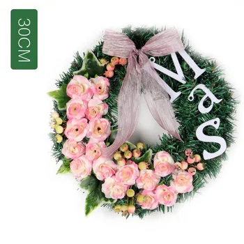 

Christmas Wreath Mas Letter Rose PVC Wreath Home Hotel Mall Xmas Window Decoration Pendant
