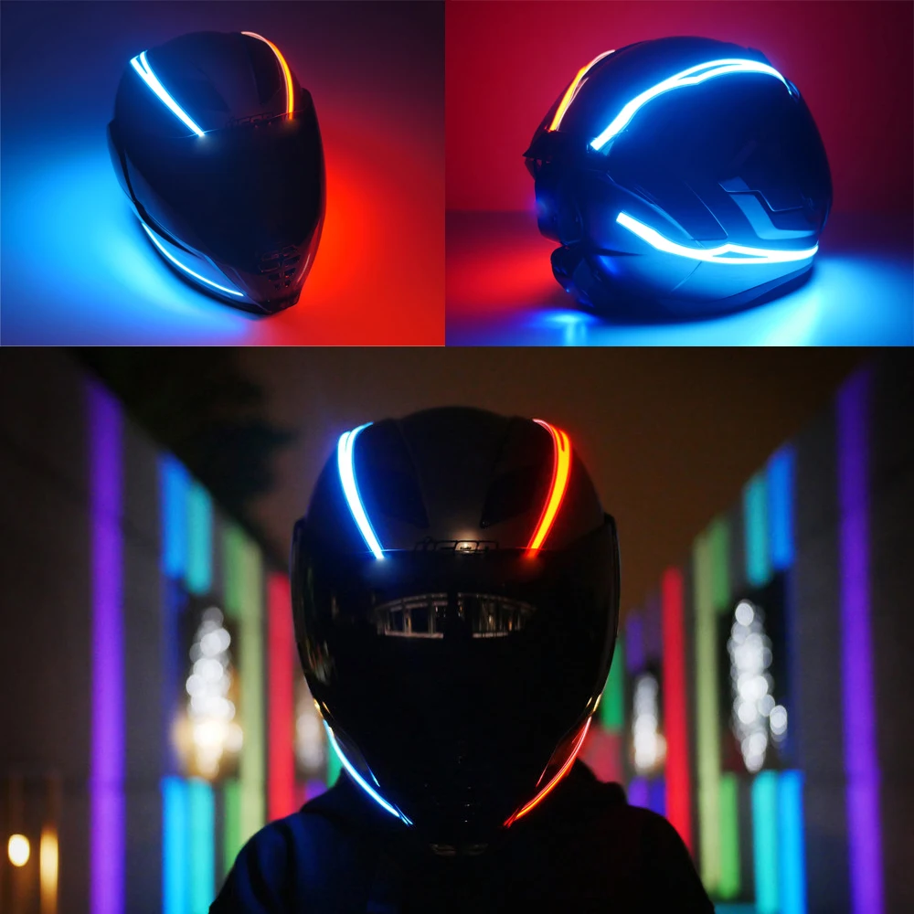 

4 Pcs 3V Waterproof Helmet Motorcycle Helmet Light Riding Signal EL Strip Flashing LED Durable Kit Bar DIY Drop Shipping