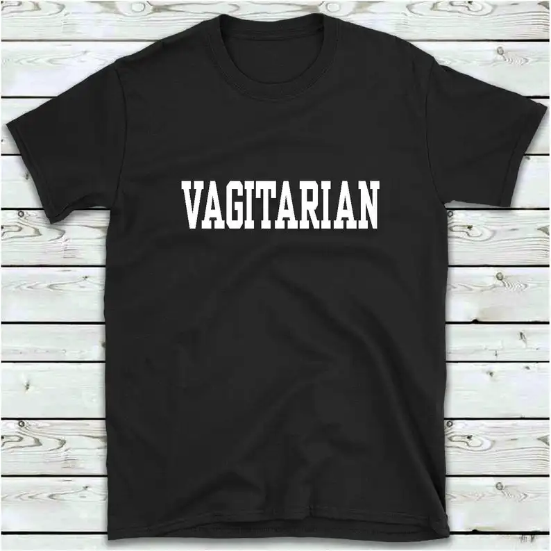 

Vagitarian letter printed T-Shirt Funny 100% cotton short sleeve crewneck cute top tees t shirts for women Ladies female girls