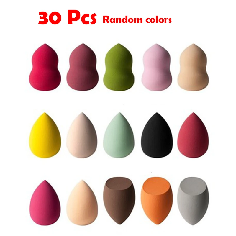 

30pcs Cosmetic Puff Powder Puff Smooth Women's Makeup Foundation Sponge Beauty to Make Up Tools Accessories Water-drop Shape