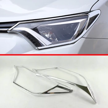 

ABS Chrome Decorate Front Head Light Headlight Lamp Cover Trim Molding Frame For TOYOTA RAV4 2016 2017