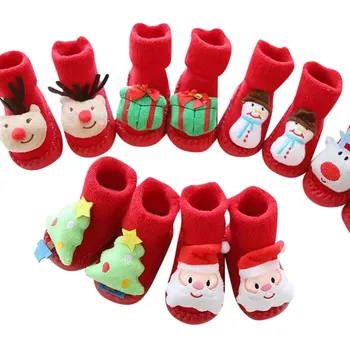 Chaussettes bébé noël nouveau-né bébé garçons filles chaussettes de plancher de noël anti-dérapant bébé étape chaussettes meilleurs cadeaux pour bébé recien nacido