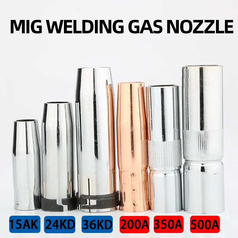 5/10pcs 15AKMig Welding Nozzle 24KDGas Nozzle 200A Co2 Welding Torch 500A Gas 350A Mig gas torch Accessories