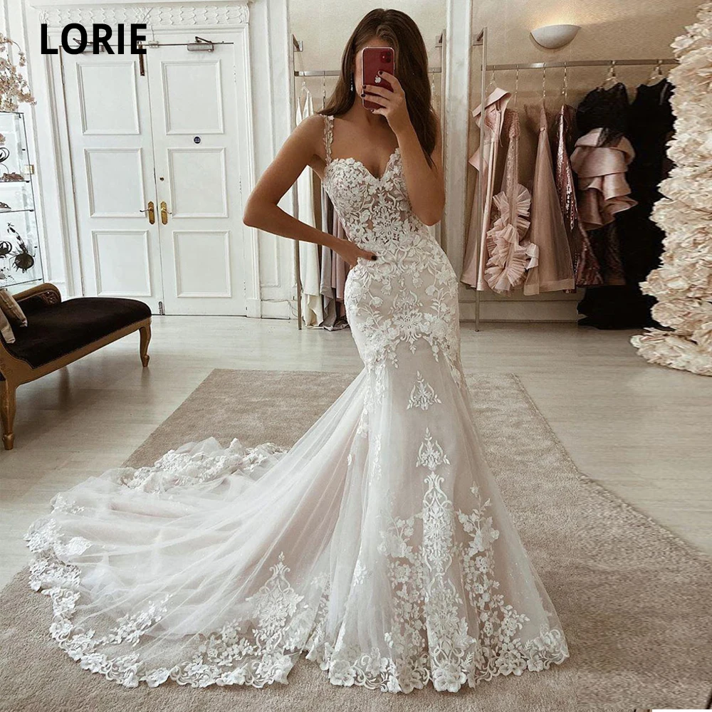 Gorgeous Full Lace Mermaid ivory Wedding Dress Sleeveless Bridal Gown Size 6 8 