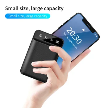 

Mini Power Bank 10000mAh Dual USB Ports LED Display Portable External Battery Pack Batteries Powerbank For Xiaomi Smart Phone