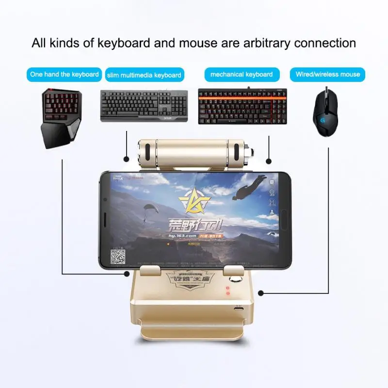  GameSir X1 BattleDock Wired/Wireless Converter Stand Adapter Wired Gaming keyboard Mouse for PUBG F