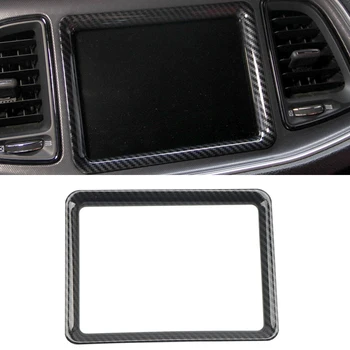 

Fit for Dodge Challenger 2015-2019 ABS Carbon/Red Color Dashboard Central Navigation GPS Cover 1pcs Car Interior Accessories