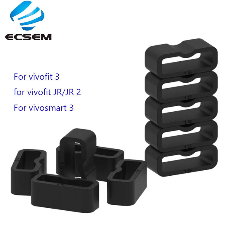 

ECSEM silicone rubber loop for Garmin vivofit 3 /4 /JR2 /vivosmart 3 smart watch band keeper replacement toothless ring