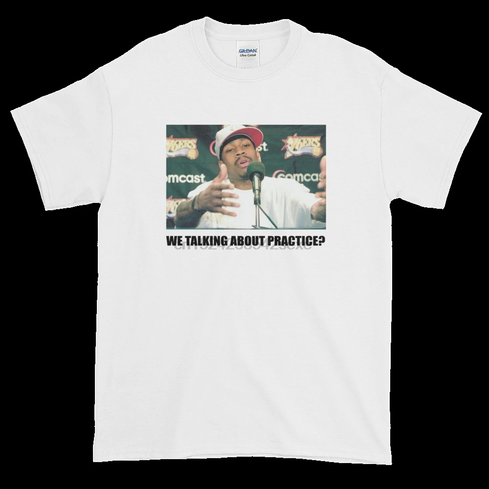 Allen Iverson мы поговорим о тренировках баскетбольная футболка | Мужская одежда