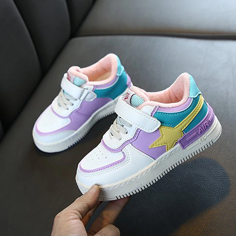 PandaQ/Детская стильная обувь на заказ повседневная со звездами Zapatos Ninas Tenis Infantil Chidren