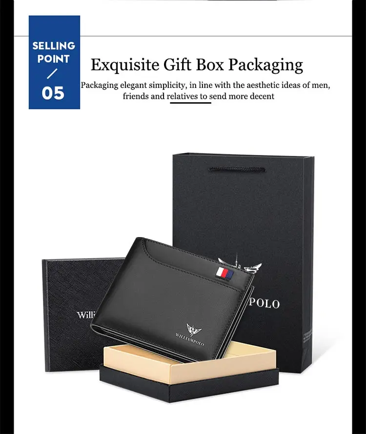 

2019 Men's thin wallet leather mini-handbag leisure design two-pronged fashion wallet short gift bag