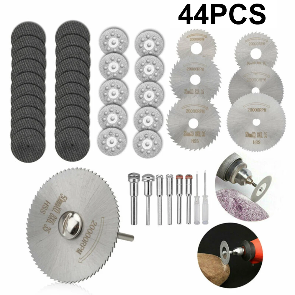 

44 PCS Diamond Cutting Wheel Saw Cutters Cut Off Discs Set for Rotary Tool