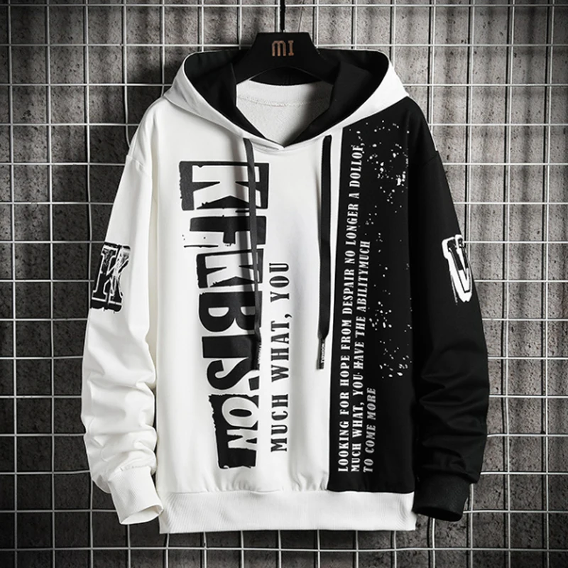 Sudadera con capucha para hombre, con estampado de letras, ropa de calle de gran tamaño, a la moda, 2020