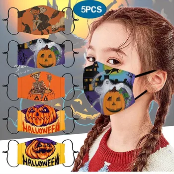 

5PCs Children's Cloth Face Mask Reusable Face Shield Adjustable Breathable Face Shield Windproof Mouth Mask Washable mondmaskers